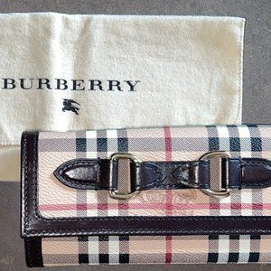 EUC Burberry wallet with original dust cover and box.